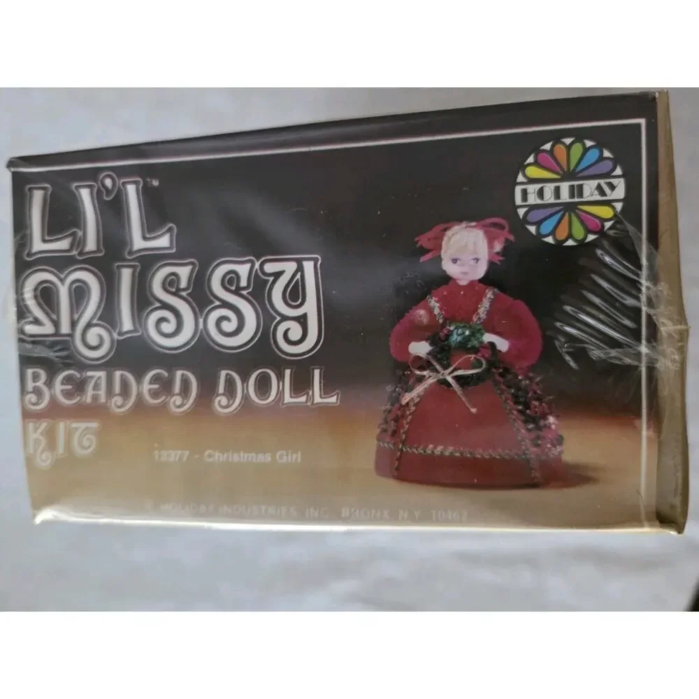 Walco Li'l Missy Beaded Doll Kit Sequin Vintage Christmas Girl #13377